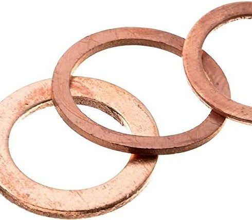 200Pcs Engine Oil Drain Plug Copper Crush Washer Seal O-Ring Gasket 9 Sizes in Box...