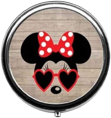 Cartoon Bow Little Mouse Pattern Cute Pill Box/Pill case-Round Pill Box/case- Three-Compartment Pill Box/Pill case …...