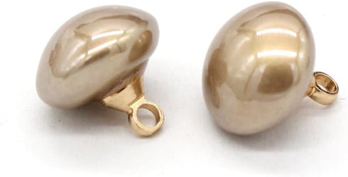 20Pcs 10mm(0.394inch) High Light Mushroom Pearl Buttons, with Metal Shank, for Garment, Women Shirt, Silk Dress, Sewing Crafts (Beige)...