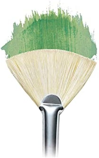 Winsor & Newton Winton Hog Bristle Brush-Fan #1, 1, Green...