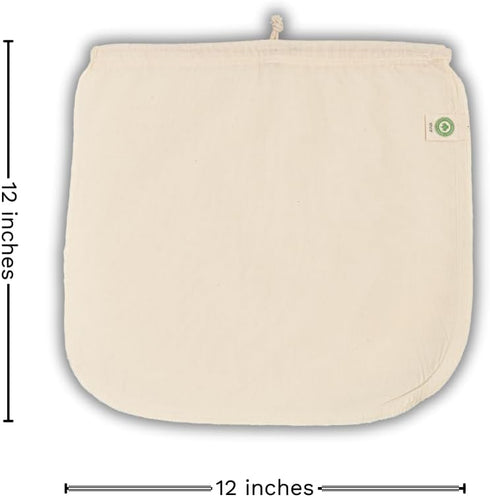 Reusable Jelly Strainer Bags - 100% Organic Cotton Juice Strainer Bags - Large, Reusable, Washable, and Biodegradable Kefir, Kava, Pulp & Yogurt S...