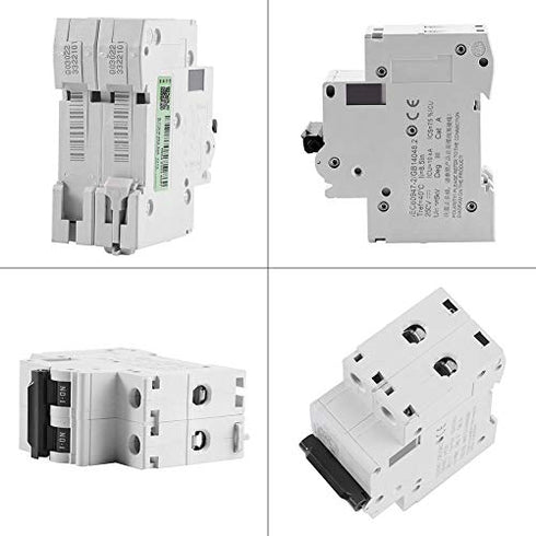 2P 250V Low-Voltage DC Miniature Circuit Breaker for Solar Panels Grid System din Rail Mount, Breaker DC Circuit Amp Solar Double Pole(63A)...