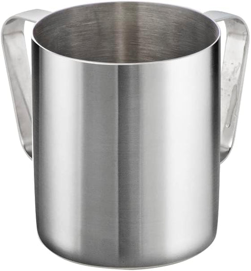 Stainless Steel Netilat Yadayim Cup - Medium 5” Straight Solid - Dual Handle - Rust, Break and Crack Proof Negel Vasser Cup - Judaica Gift Collect...