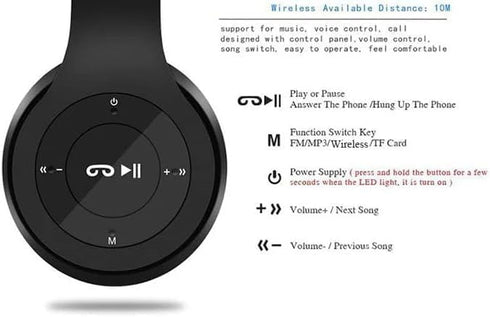 Upgraded Hybrid Active Headphones with Transparent Modes Playtime Wireless Bluetooth with Mic, Deep Bass Soft-Earpads Fast Charging-Black...