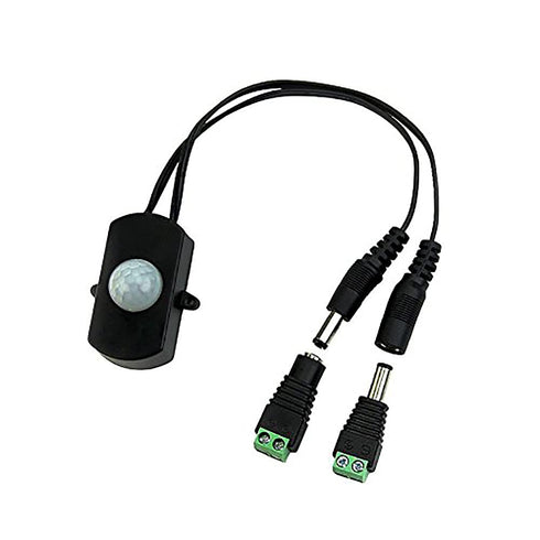 RGBZONE Automatic Mini 5A PIR Infrared Motion Sensor Detector Switch for LED Strip Light + Female Male DC Power Connector......