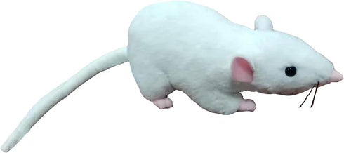 13" Soft Small Grey Rat Mouse Plush Toy Lifelike Mice Stuffed Animals Toys Dolls Gifts for Kids Pets (White)...
