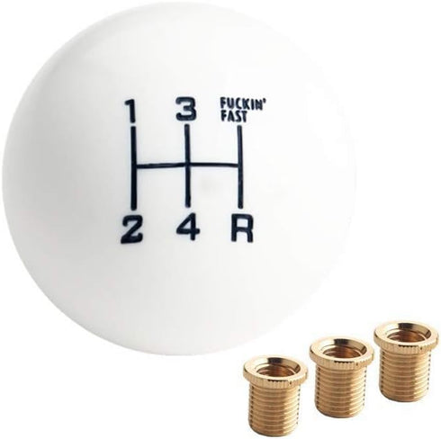 DEWHEL Fing Fast Shift Knob 5 Speed Short Throw Shifter M12x1.25 M10x1.5 M10x1.25 M8x1.25 (White)...