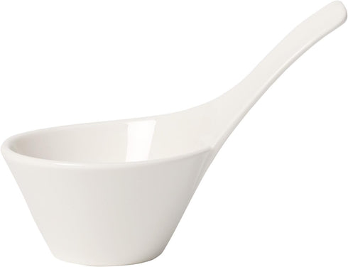 Villeroy & Boch NewWave Collection Round Dip Bowl with Handle, Premium Porcelain, Made in Germany, 2oz capacity, White...