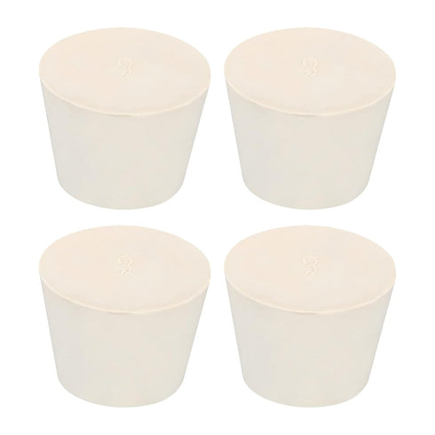 MECCANIXITY Rubber Tapered Plug 32mm to 42mm Solid Test Tubes Bungs Stopper White for Lab Home 4 Pieces...