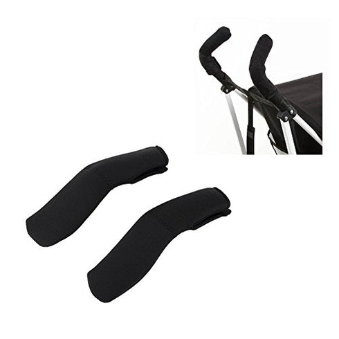 2Pcs/Pair Baby Stroller Armrest Cover, Removable Zipper Crossbar Elastic Protector Sleeve for Pushchair Pram, Black...