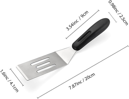 2 Pack Small Metal Spatula,Mini Spatula for Flipping, Cooking and Baking,Stainless Steel Brownie Spatula with Non-Slip Handle for kitchen Use...
