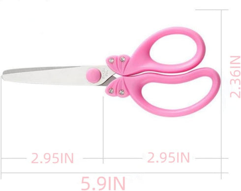 Kids Scissors, Kids Scissors for Girls, 5.9" Pink Kids Scissors, Girls Scissors, Child Safety Scissors for Kids for School and Classroom (Pink)...