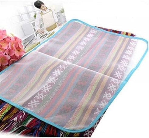 3Pcs Blue Protective Ironing Scorch-Saving Mesh Pressing Pad Mesh Cloth, No Melt Pressing Cloth for Easy Ironing and Protection,50x35 Deft Process...