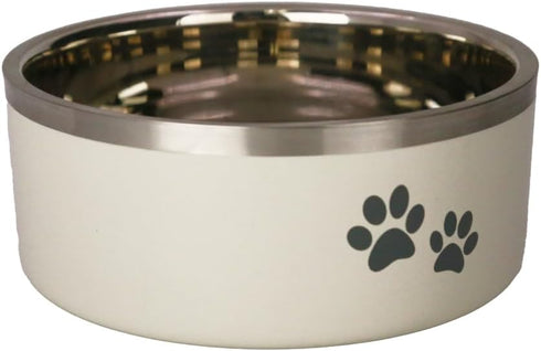 Stainless Steel Double-Wall Insulated Non-Slip for Dog, Cat, Pet Food and Water Bowl | Buttermilk 32 oz. (PN: DWB-BM-32)...