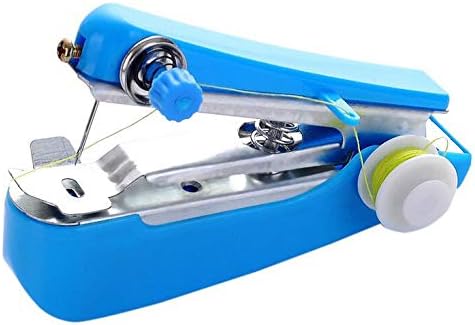 1Pc Blue Handheld Sewing Machine, Portable Mini Manual Sewing Machine Handy Needlework Tool Mini Sewer Machine Hand Stitcher Sewing Machine Sewing...