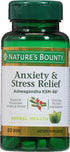 Nature's Bounty Anxiety & Stress Relief Ashwagandha Ksm-66 Tablets, 50 Count...