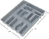 Home Basics 7 Compartment Deep Molded Plastic Flatware and Utensil Tray Holder Cutlery Organizer with Rounded Corners, Stackable Design | Grey...