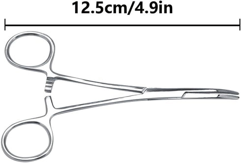 Hemostat Forceps, Stainless Steel Pet Dog Grooming Ear Cleaning Clamp Pets Cat Ears Hairs Tweezers with Curved Tip Antislip Locking Forceps Remove...
