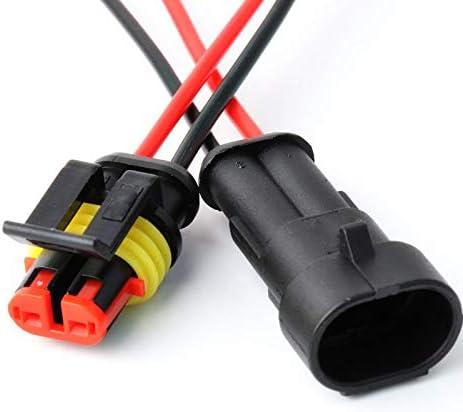 Way Car Waterproof Electrical Connector,16 AWG 2 pin Plug Auto Electrical Wire Connectors for Car, Truck, Boat, and Other Wire Connections.(5 Pack...