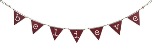 Primitives by Kathy Rustic-Inspired Tin Pennant Banner, White/Red...