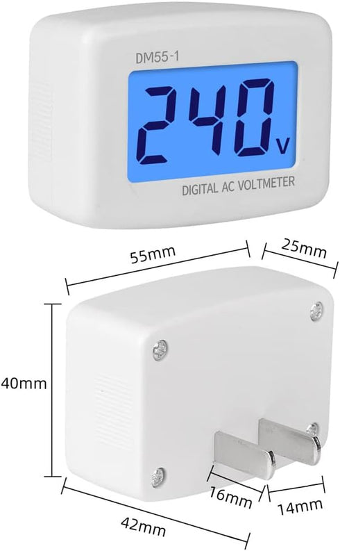 Diyeeni 1Pcs Plugin LCD Digital AC 80300V Voltmeter DM551 110V/220V Household Electrical Instruments Voltage Testers for US Plug...
