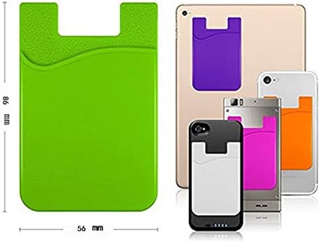 Phone Card Holder Sockets, Silicone Adhesive Stick-on ID Credit Card Wallet Phone Case Pouch Sleeve Pocket for Most of Smartphones (Hot Pink)...