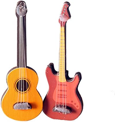 NWFashion 2PCS Musical Instruments Guitar/Beth Dollhouse Miniature Accessories Toy Set...