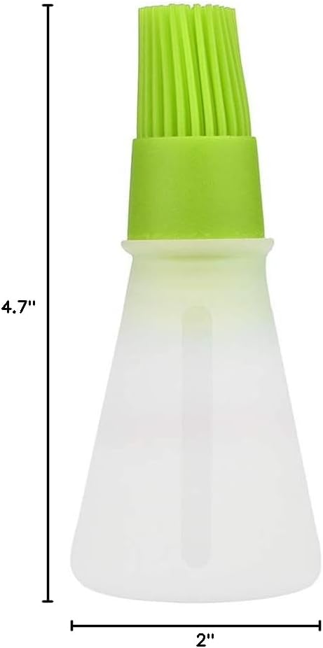 AKOAK 1 Pack Environmentally Friendly Silicone Flat-Bottomed Barbecue Oil Bottle Brush, Pastry Brush, Kitchen Baking and Barbecue Cooking Tools (G...