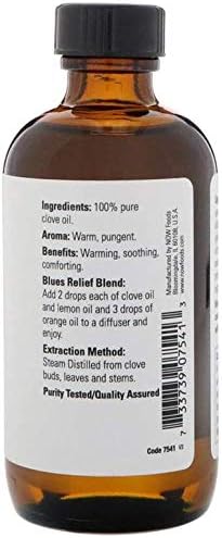 NOW Essential Oils, Clove Oil, Balancing Aromatherapy Scent, Steam Distilled, 100% Pure, Vegan, Child Resistant Cap, 4-Ounce...