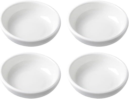 4pcs White Ceramic Seasoning Dishes Dipping Bowls Appetizer Plates,3 inch...