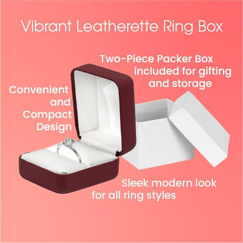 Leather Ring Box for Proposal, Engagement ring box | Premium jewelry holder ring Display case, wedding ring box, Anniversary, Valentine's Day, Rin...