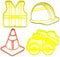 CONSTRUCTION WORKER EQUIPMENT SAFETY GEAR SET OF 4 COOKIE CUTTERS BAKING TOOL 3D PRINTED MADE IN USA PR1557 Multicolor...
