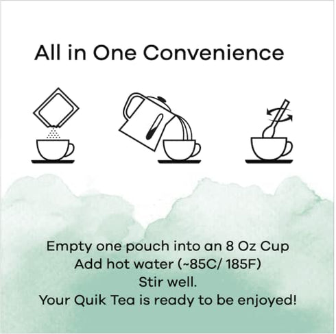 QuikTea Mint Ginger Chai Tea Latte – 10 Count, Bold Mint Ginger Flavor, Naturally Caffeine-Light, no preservatives, No Sugar Added – Just Add Hot ...
