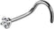 COCHARM G23 Titanium Nose Stud 20g Nose Screw Nose Rings S-Shaped 2mm Diamond Cubic Zirconia Nose Piercing Jewelry 20 Gauge Nose Corkscrew Stud...