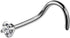 COCHARM G23 Titanium Nose Stud 20g Nose Screw Nose Rings S-Shaped 2mm Diamond Cubic Zirconia Nose Piercing Jewelry 20 Gauge Nose Corkscrew Stud...