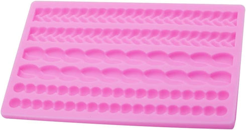 3D Pearl Knit Rope Silicone Mold Fondant Mould Cake Border Decorating Molds Gumpaste Kitchen DIY Baking Decorating Cake Tools Hot...