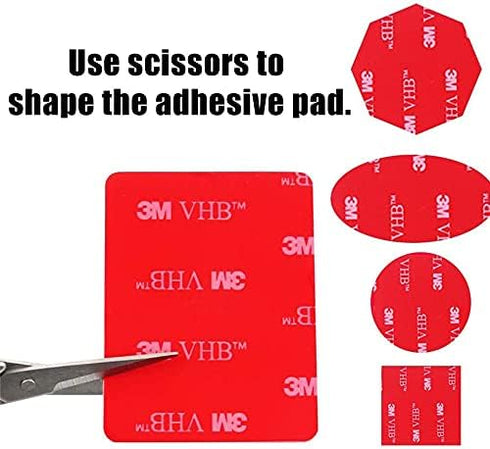 Double-Sided Phone Holder Replacement Kit. 3 Sets of 16 Round & 8 Rectangle 3M VHB Adhesive Tapes (1.17", 1.55", 1.77" x 2.56"). Sticker Pads for ...