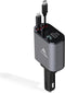AutoSky 4 in 1 Retractable Car Charger with Fast Car Phone Charger - 100W Car Charger USB C & iPhone Cable, a USB-C, USB-A Ports - Works with Any ...
