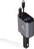 AutoSky 4 in 1 Retractable Car Charger with Fast Car Phone Charger - 100W Car Charger USB C & iPhone Cable, a USB-C, USB-A Ports - Works with Any ...