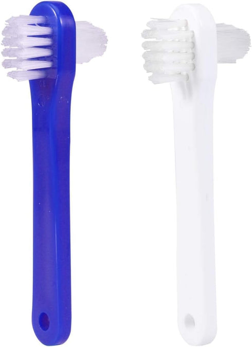 Beavorty 2pcs Two-Sided Denture Brush Denture Cleaning Brush Denture Toothbrushes Toothbrush for False Teeth Denture Cleaner False Teeth Cleaning ...