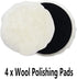 6 Pcs 6 Inch Wool Polishing Buffing Pad Polishing Buffing Wheel for Drill Buffer Attachment with M14 Drill Adapter...