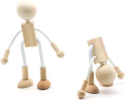 Exceart Wooden Pegs Wooden Pegs Peg Doll Supplies 4PCS Unfinished Wood Doll Shapeable Educational Crafts Toys Desktop Decoration for Kids DIY Pain...