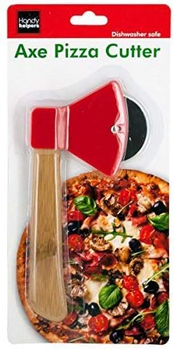 bulk buys Kitchen Essentials Axe Pizza Cutter, 8.25", Brown/Red/Silver...