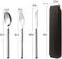 Portable Travel Utensils with Case 3 Pieces Reusable Silverware Set To Go Office Flatware Set Stainless Steel Fork, Spoon, Knife Portable Cutlery ...