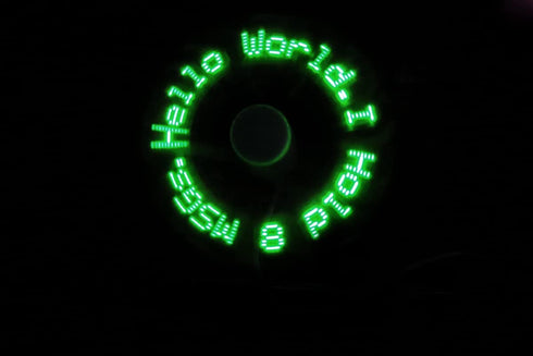 PowerTRC LED Programmable Message Fan with Customized Drawing - USB Powered (Green LED)...