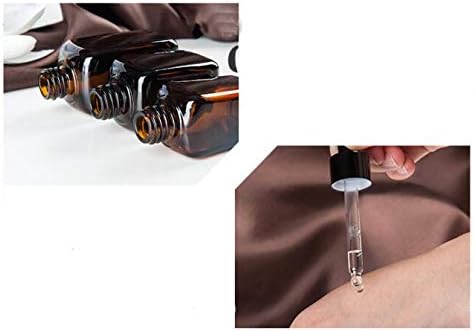 3PCS 30ml Empty Refillable Square Amber Glass Droppers Essential Oil Bottles Aromatherapy Cosmetics Elite Fluid Container Jar Pot Holder with Glas...
