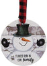 Set of 3 Snowman Shiplap Style Christmas Wood Ornaments - Close to Heaven Down to Earth - Wishing You a Snowy White Christmas - Flakes Run in Our ...