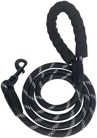 Beastron 5FT Heavy Duty Dog Leash with Comfortable Padded Handle and Highly Reflective Threads for Medium and Large Dog’s, Black...