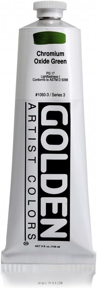 5 Oz Heavy Body Acrylic Color Paints Color: Chromium Oxide Green...