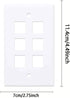 10-Pack 6 Port Keystone Wall Plate, Hexa Gang White Jack Insert for Ethernet, Coax, HDMI – Standard Size WallPlate Cover for Home & Office...